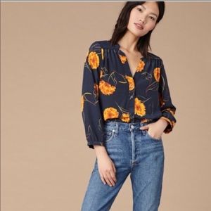 Amour Vert Amy Silk Blouse in Marigold size XS